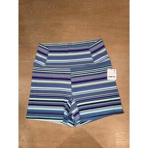 FP Free People Movement SIZE LARGE Women's Never Better Striped Bike Shorts NWT